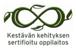 Kestävän kehityksen sertifioitu oppilaitos logo