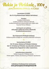 Nokia ja Pirkkala 100 vuotta juhlaseminaarin juliste